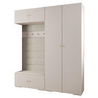 GARDEROBEN-SET 236,7/200/47 - Goldfarben/Weiß, Holz/Kunststoff (200/236.7/47cm) - Abiks Möbel