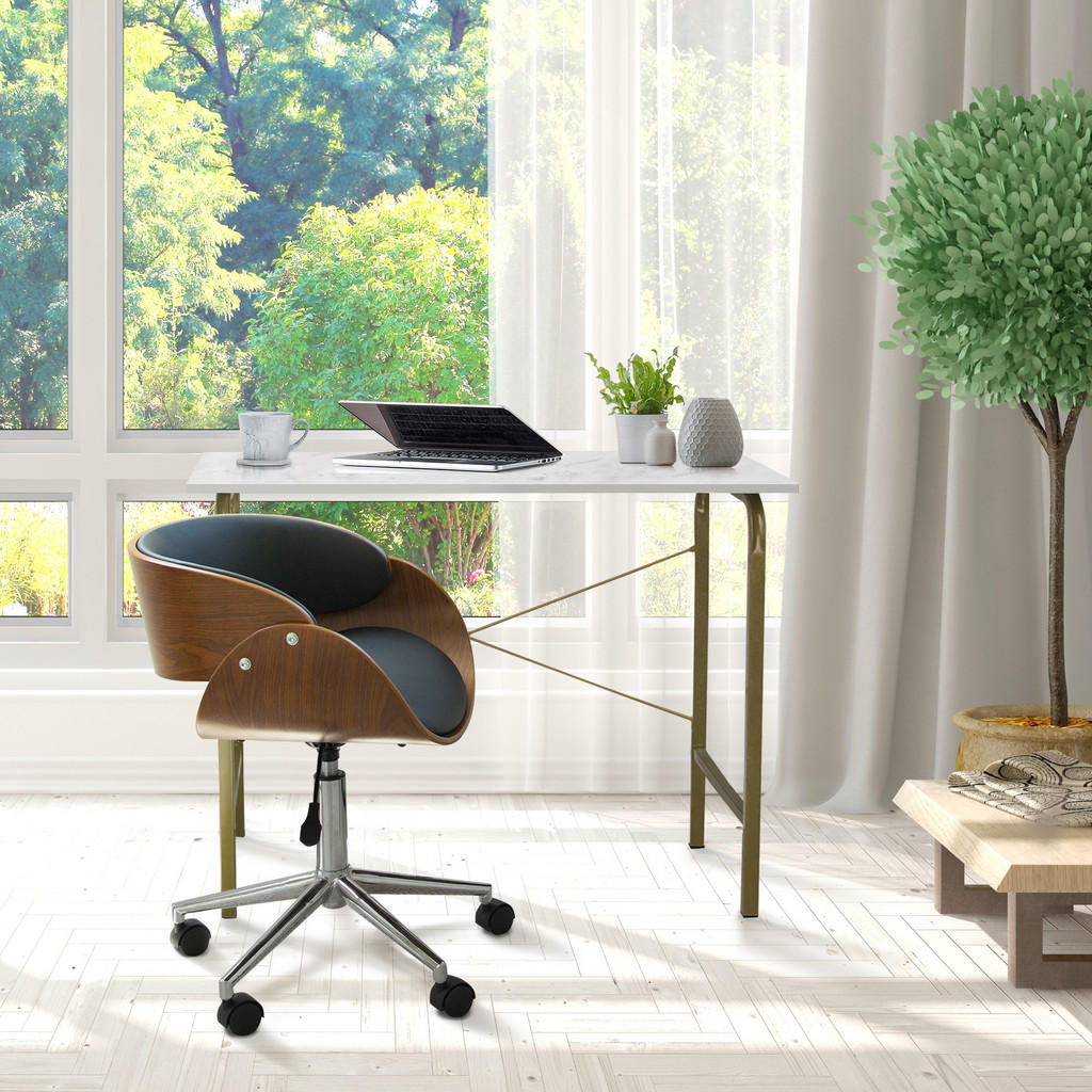 Thumbnail - Teamson Home Drehstuhl, Schwarz, Holzwerkstoff, 50x65x65 cm, Arbeitszimmer, Bürostühle, Drehstühle