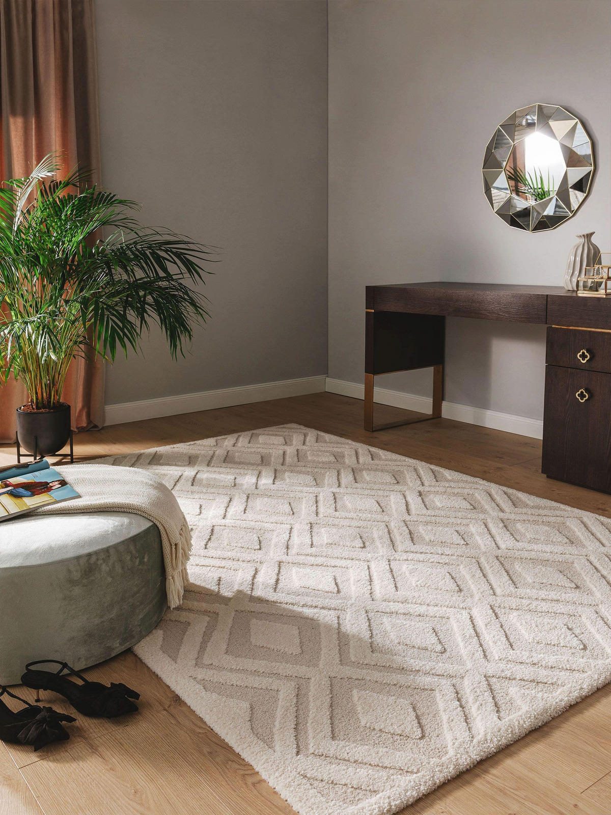 TEPPICH Eve Cream/Beige 140x200 cm - Creme, Textil (140/200cm) - benuta Nest
