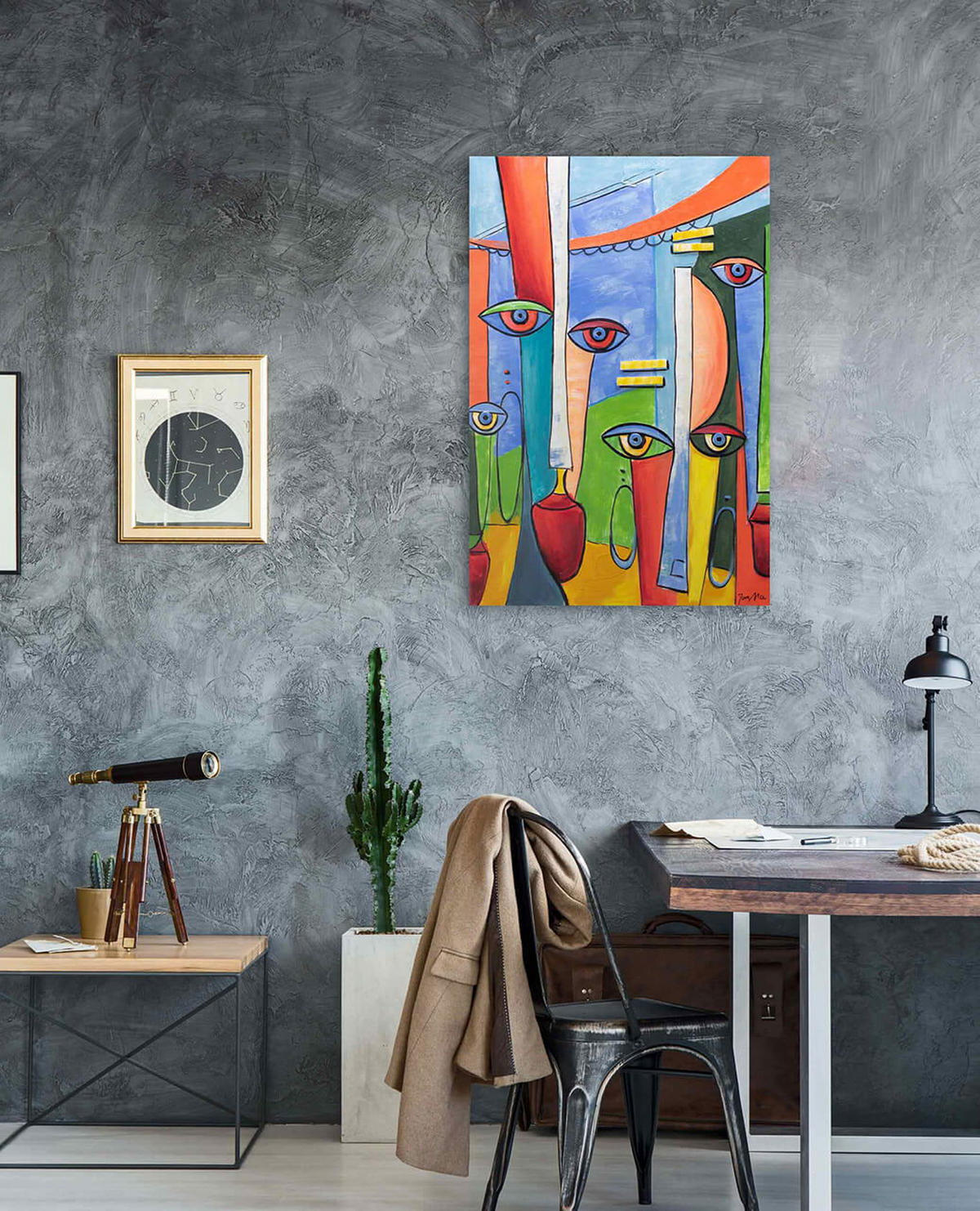 ACRYLBILD HANDGEMALT 60/90 cm - Multicolor, Holz/Textil (60/90cm) - KUNSTLOFT