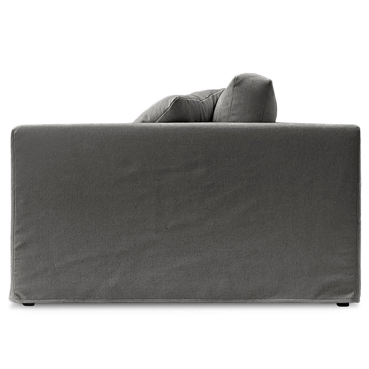 3-SITZER SOFA mit Wechselbezug - Webstoff - Dunkelgrau, Textil (245/63/122cm) - home24