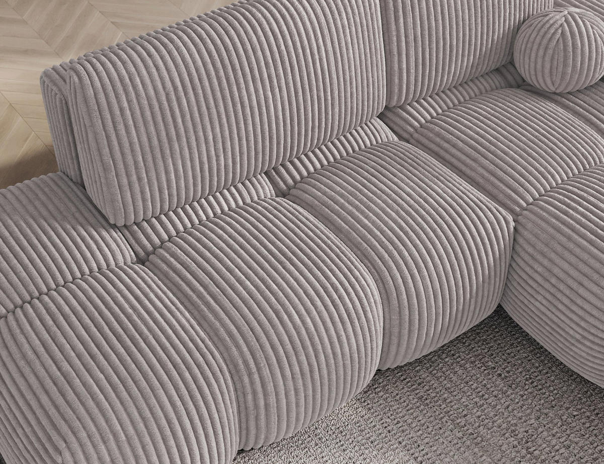 ECKSOFA VITTARIO mit Schlaffunktion & Bettkasten – Modernes L-Sofa 227 cm, inklusive Kissen - Grau, Kunststoff (227/95cm) - Wohnideebilder