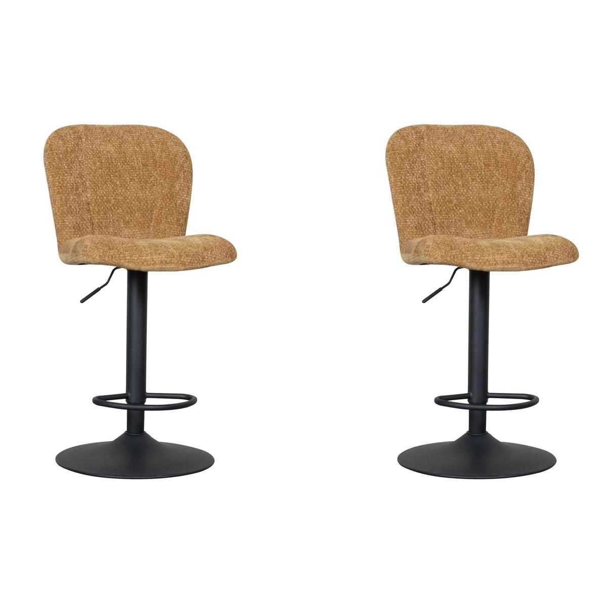 BARHOCKER Vino Gelb 53/45/116 cm 2er-Set - Gelb, Textil (45/116/53cm) - LABEL51