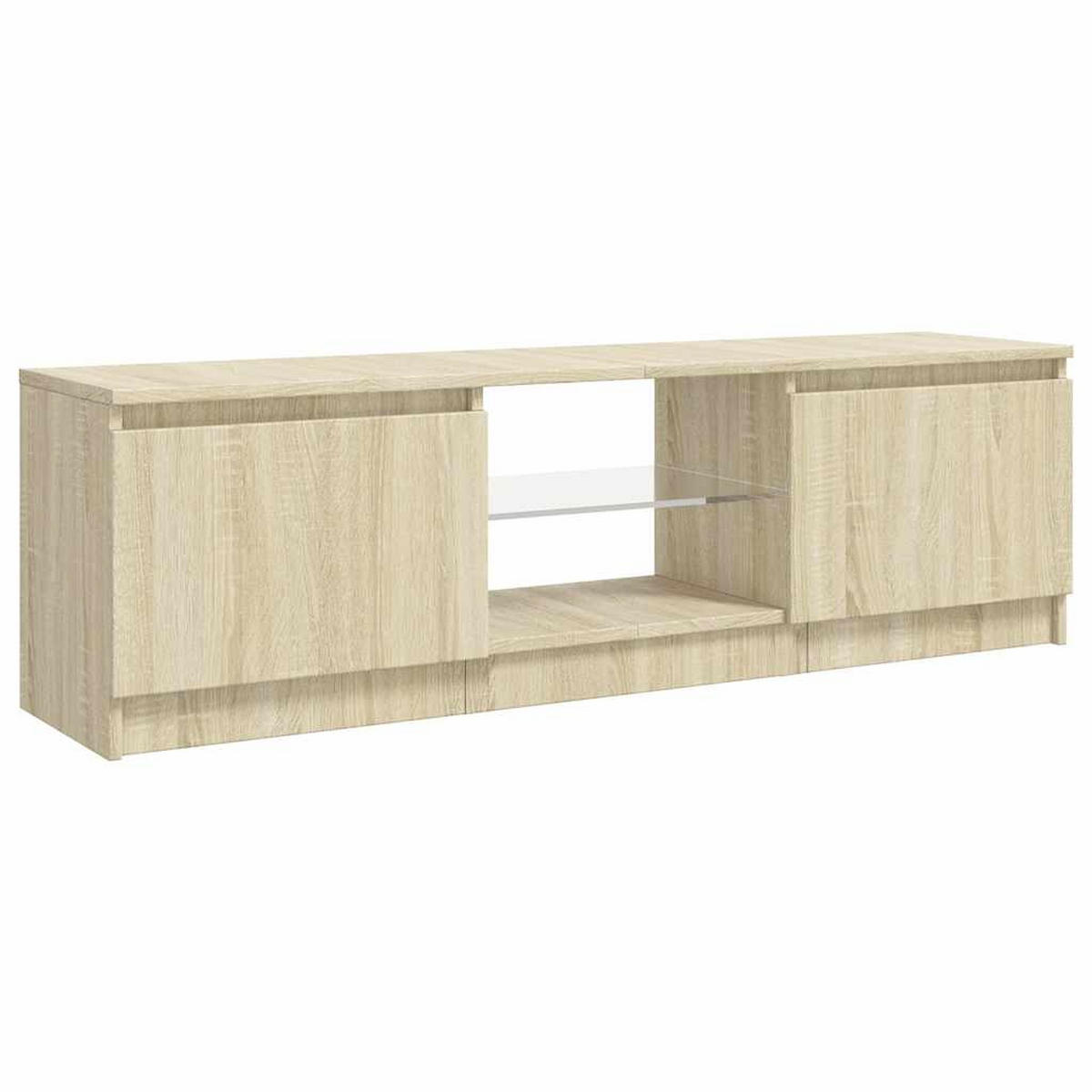 TV-SCHRANK Mit Led-Leuchten Sonoma-Eiche 120/30/36 Cm - Braun, Holz (120/36/30cm) - vidaXL