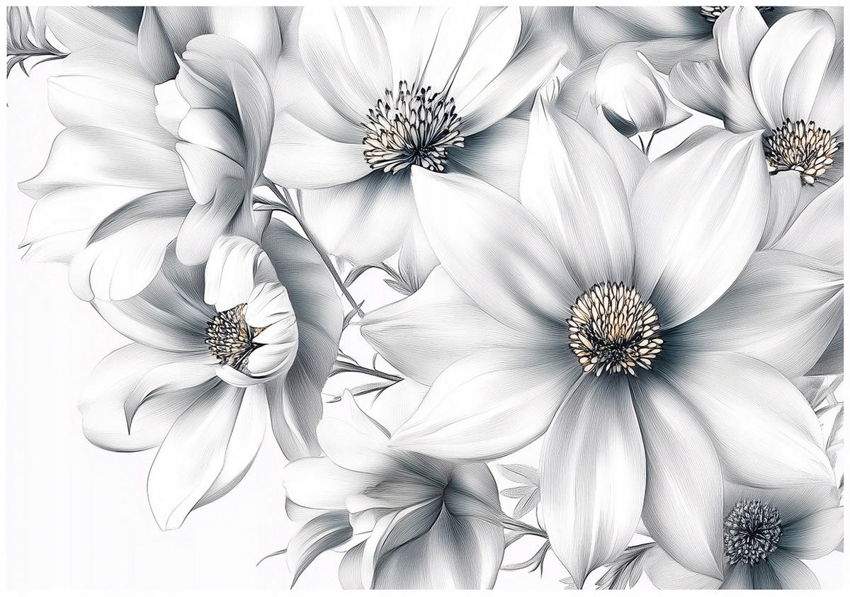 FOTOTAPETE Blumen 3D Effekt Vlies Tapete Wohnzimmer 150x105 - Multicolor, Papier (150/105cm) - Wallarena
