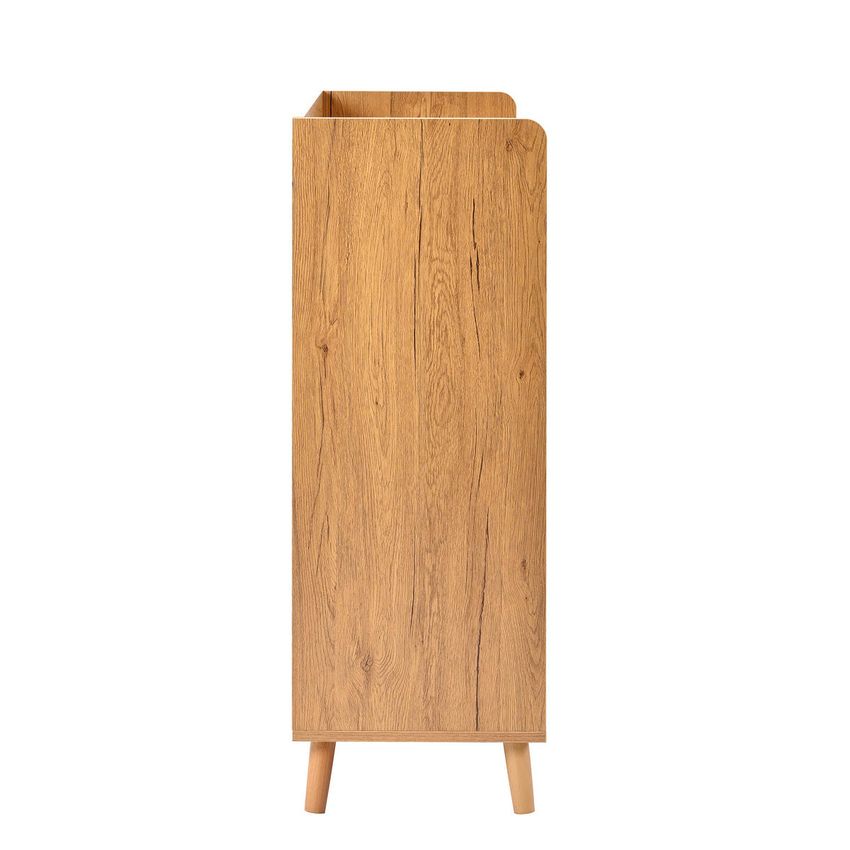 SCHUHSCHRANK 90/99/35 cm Weiß/Natur aus Spanplatte mit verstellbaren Einlegeböden - Weiß, Holzwerkstoff (90/99/35cm) - OKMYHOME
