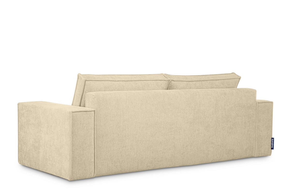 3-SITZER-SOFA NAPI II mit Schlaffunktion, dunkelcreme - Creme, Textil (244/89/101cm) - KONSIMO®