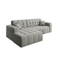 ECKSOFA L-förmiges Nimes Velours Stoff Grau Links - Grau, Holz/Kunststoff (168/265cm) - Kaiser Möbel