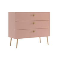 KOMMODE NATURA, 100 cm, Rosa, mit 3 Schubladen - Rosa, Holz (100/85/41cm) - Excellent Home