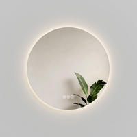 OKRUGLO KUPAONSKO OGLEDALO s rasvjetom bez okvira 3 boje svjetla protiv zamagljivanja Ø 60 cm - bijela, staklo (60/3.5/60cm) - EMKE