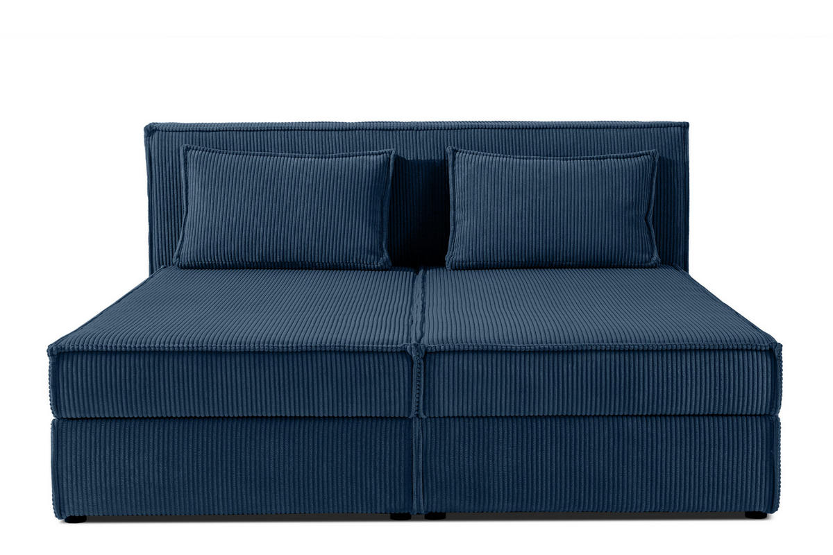 BOXSPRINGBETT ROTI mit Stauraum, marineblau - Schwarz/Dunkelblau, Holz/Holzwerkstoff (180/200cm) - KONSIMO®