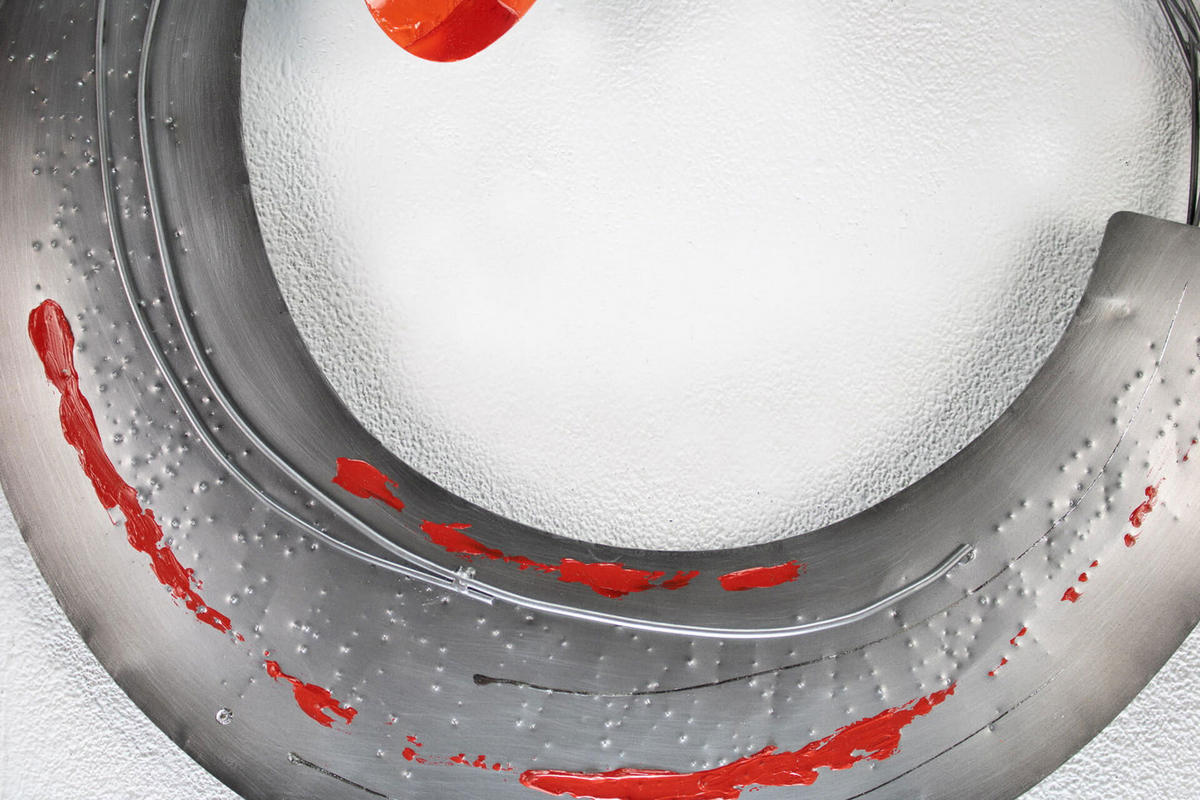 WANDDEKO Rot 70/62 cm - Rot/Grau, Metall (1.5/62/5cm) - KUNSTLOFT