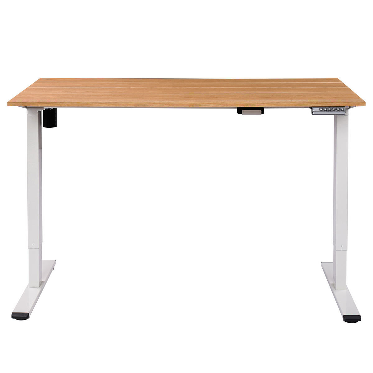 SCHREIBTISCH - Höhenverstellbar - Eiche Dekor / Weiß - Braun/Weiß, Holzwerkstoff/Metall (40/140/73cm) - home24