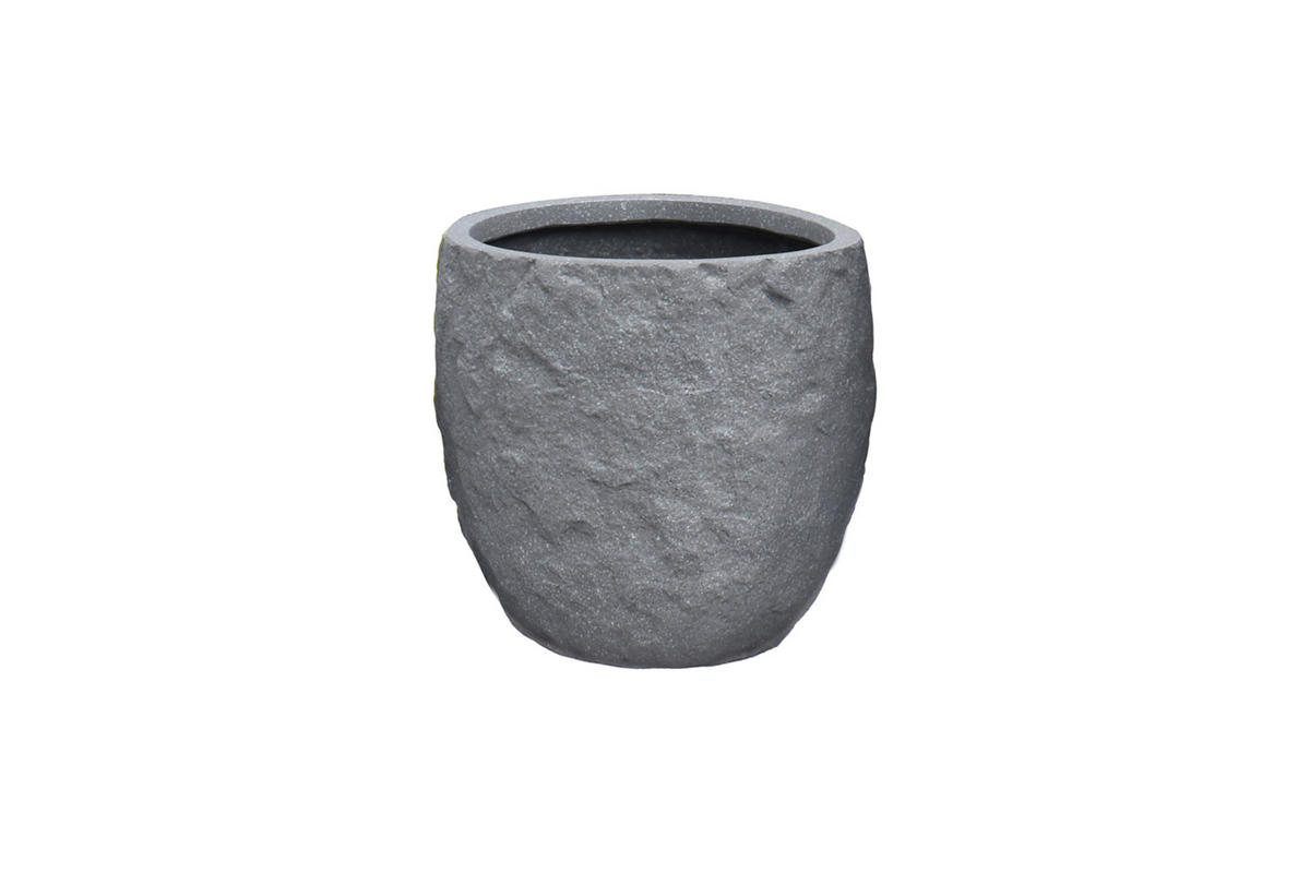 PFLANZKASTEN The Rock 28x24 cm, Grau, Fiberstone - Anthrazit, Kunststoff (28/24/28cm) - dasmöbelwerk