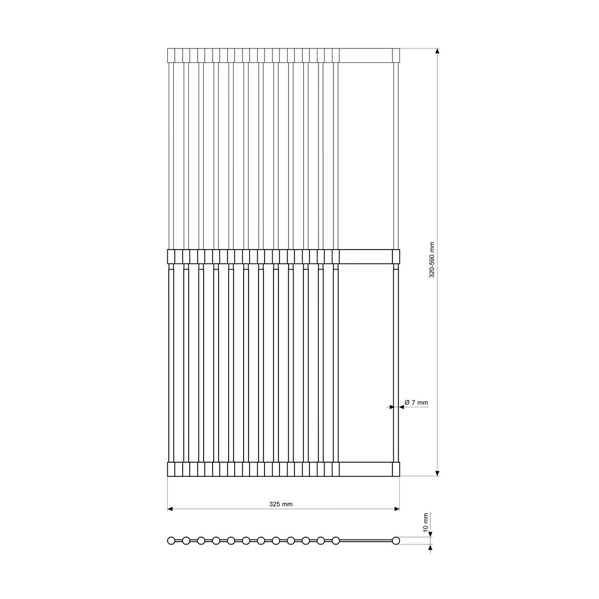 ABTROPFMATTE Rollmata Teleskop aus Edelstahl Schwarz Silber 320 mm 590 mm - Schwarz, Metall (32/2/32cm) - Granitan