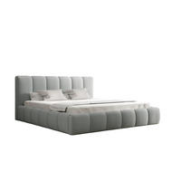 POLSTERBETT Giulia Magic Velvet - Hellgrau, Holzwerkstoff/Textil (180/200cm) - Fun Möbel