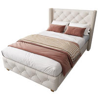 POLSTERBETT 90/200 cm mit Lattenrost und gepolstertem Kopfteil in Beige - Beige, Textil (90/200cm) - BEAOK