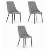 ESSZIMMERSTUHL 3-er Set IMOLA hellgrauer Sitz - Hellgrau, Textil (49.5/88/55.5cm) - Valora