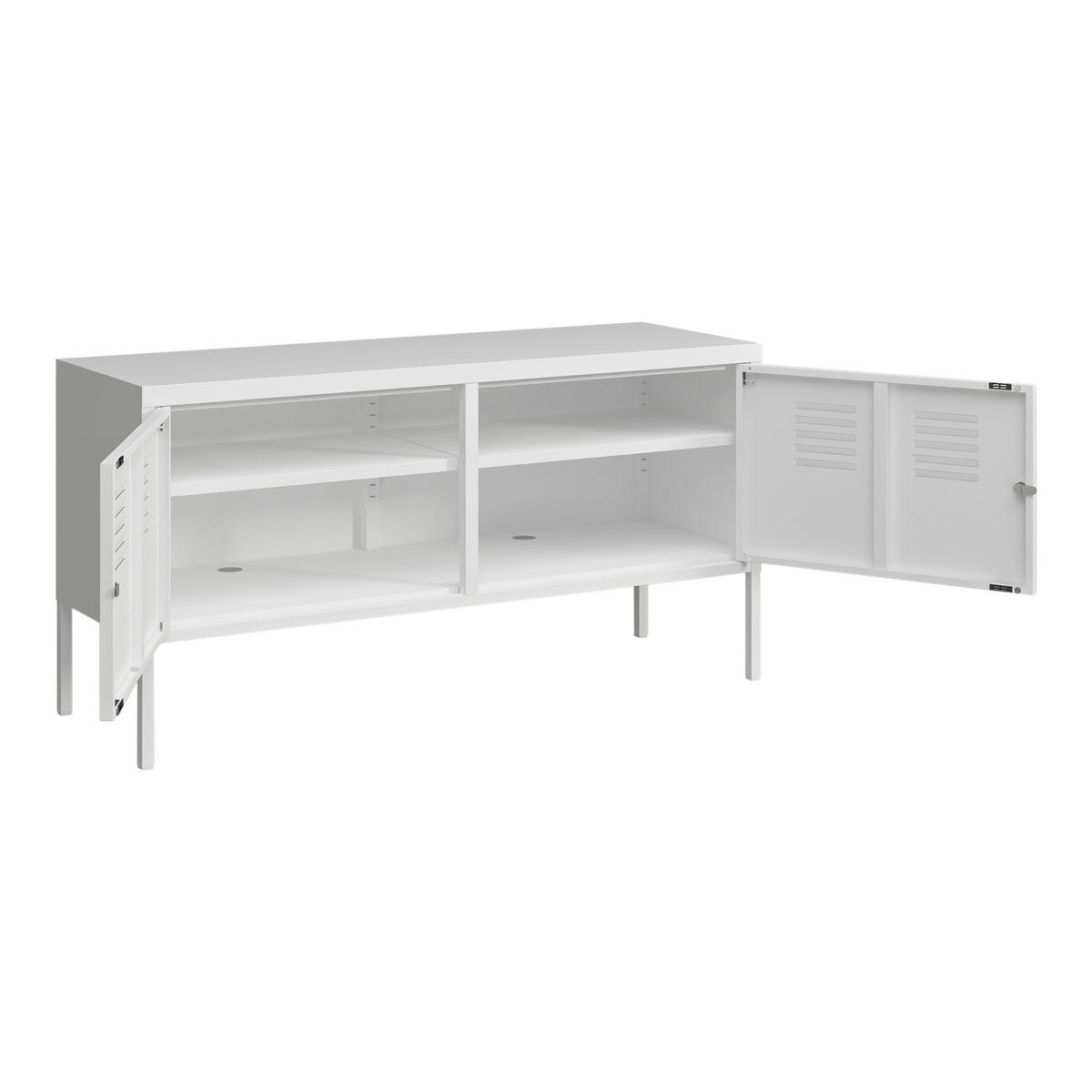 SIDEBOARD Pyhtää - Weiß, Metall (40/60/118cm) - [en.casa]