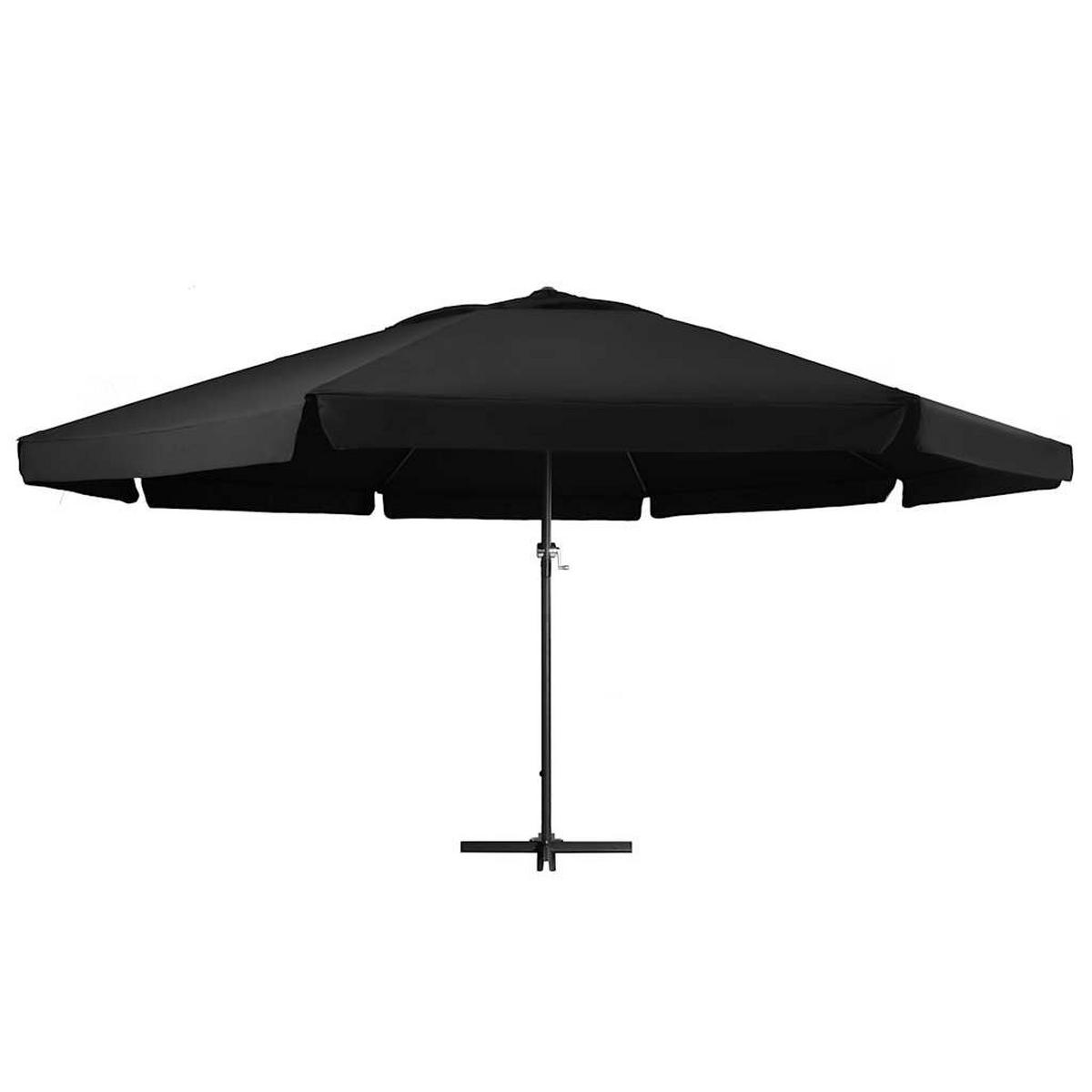SONNENSCHIRM Mit Aluminium-Mast 600 Cm Schwarz - Schwarz, Textil (600/600cm) - vidaXL