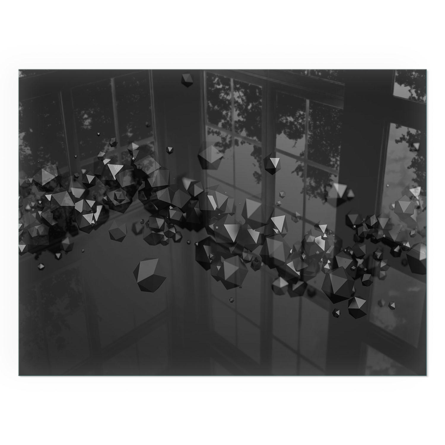 GLASPLATTE für Kamin 80x60 cm - Schwarz, Glas (80/60/0.4cm) - TULUP