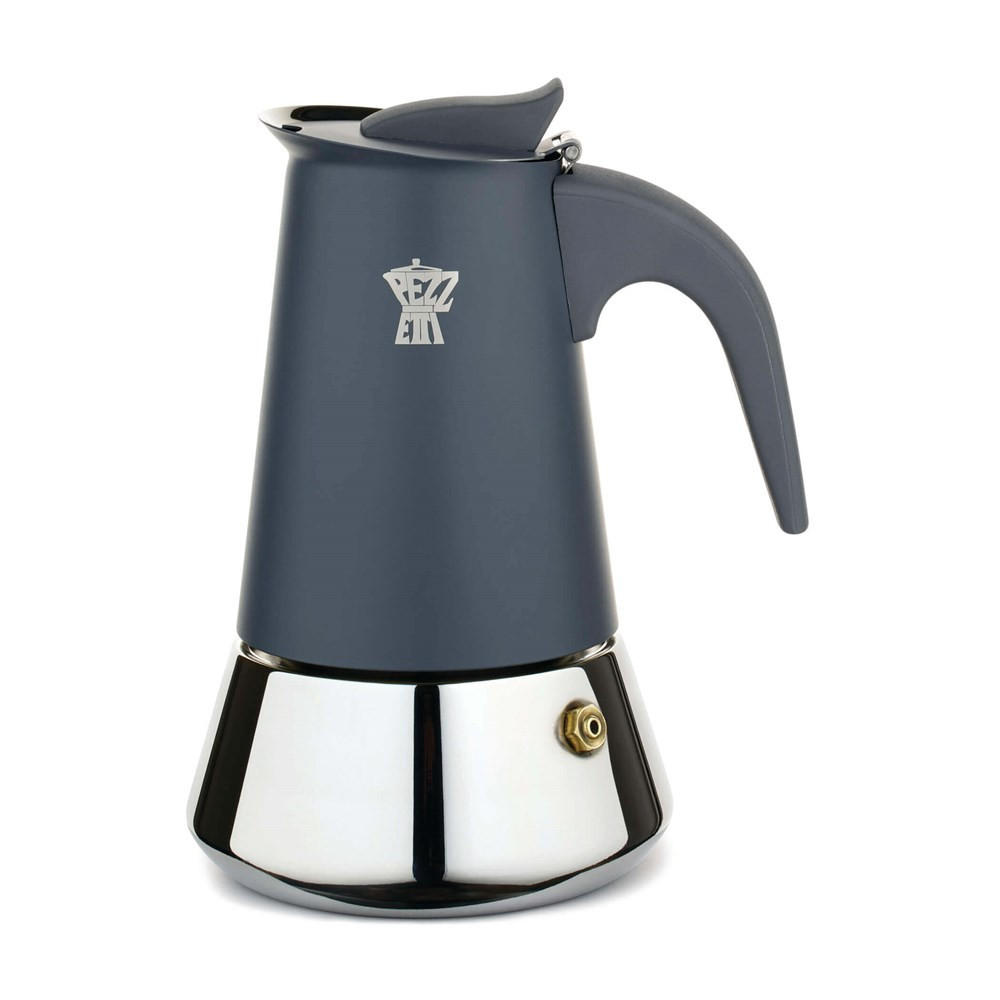 ESPRESSOKOCHER Graphit 8.2/14/17 cm STEEL04CP12X - Graphitfarben, Metall (14/17/8.2cm) - Pezzetti 