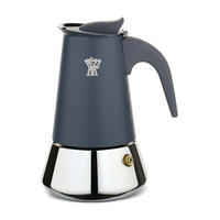 ESPRESSOKOCHER Graphit 8.2/14/17 cm STEEL04CP12X - Graphitfarben, Metall (14/17/8.2cm) - Pezzetti 