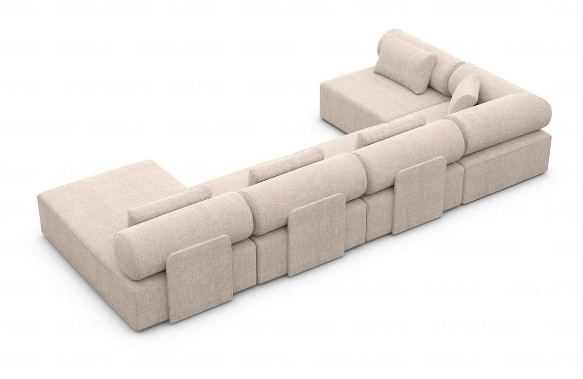WOHNLANDSCHAFT Cipriani Beige Strukturstoff - Beige, Kunststoff (400/77/200cm)