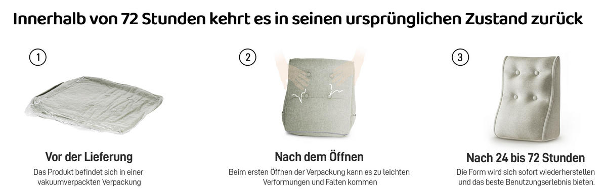RÜCKENKISSEN Kopfteilkissen Polyesterleinen Anthrazitgrau 50/22cm - Anthrazit, Textil (22/50cm) - Vercart