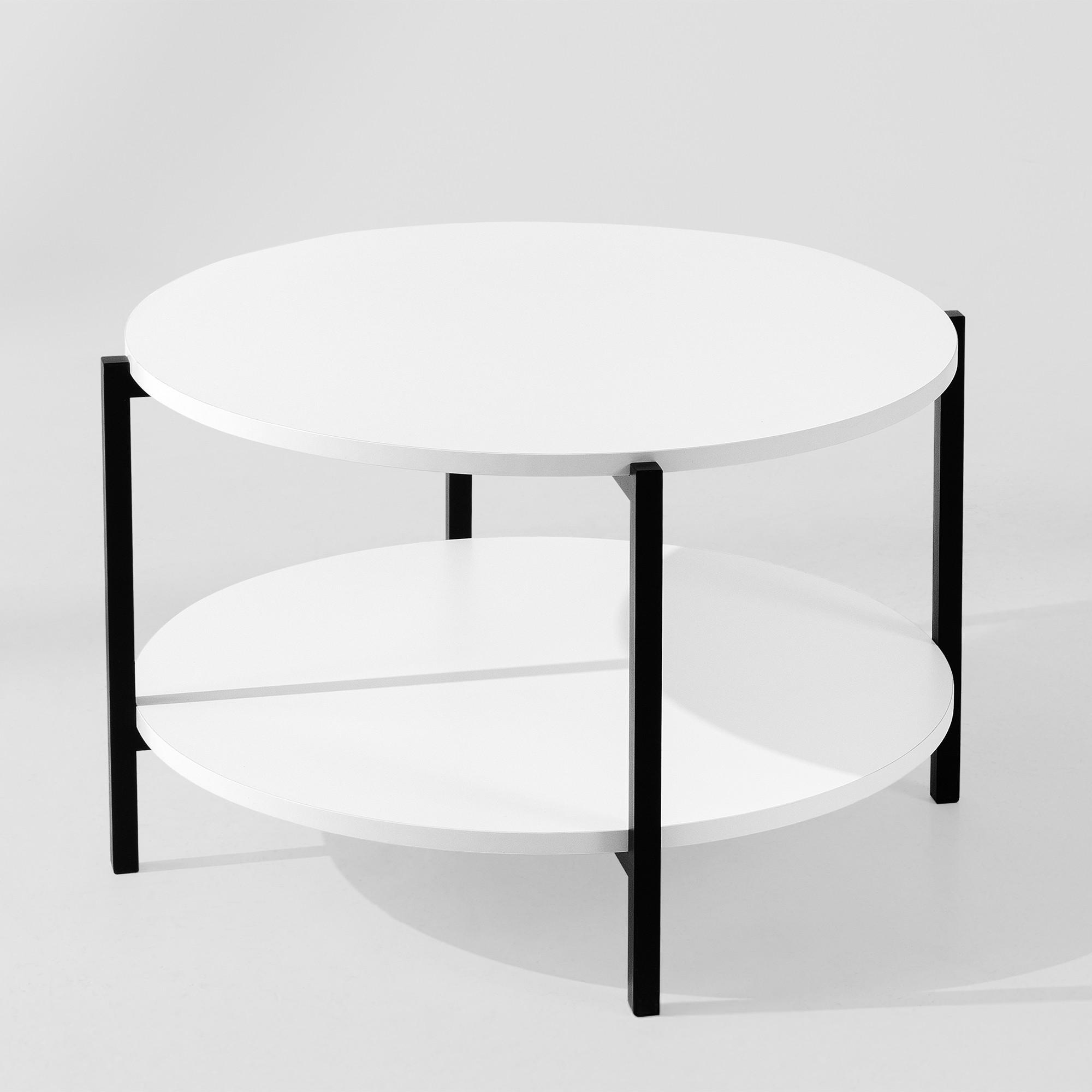 COUCHTISCH HEIRO Kaffeetisch - Weiß, Holzwerkstoff/Metall (69/69/45cm) - KONSIMO®