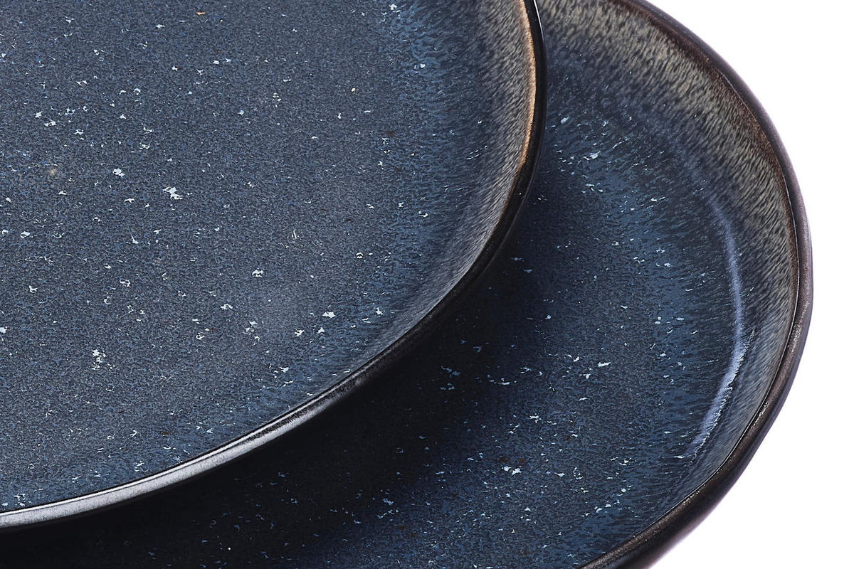 SERVIERPLATTEN Iris Ø32cm - 2er-Set - Nachtblau - Blau, Keramik (32/3.5/32cm) - Björn