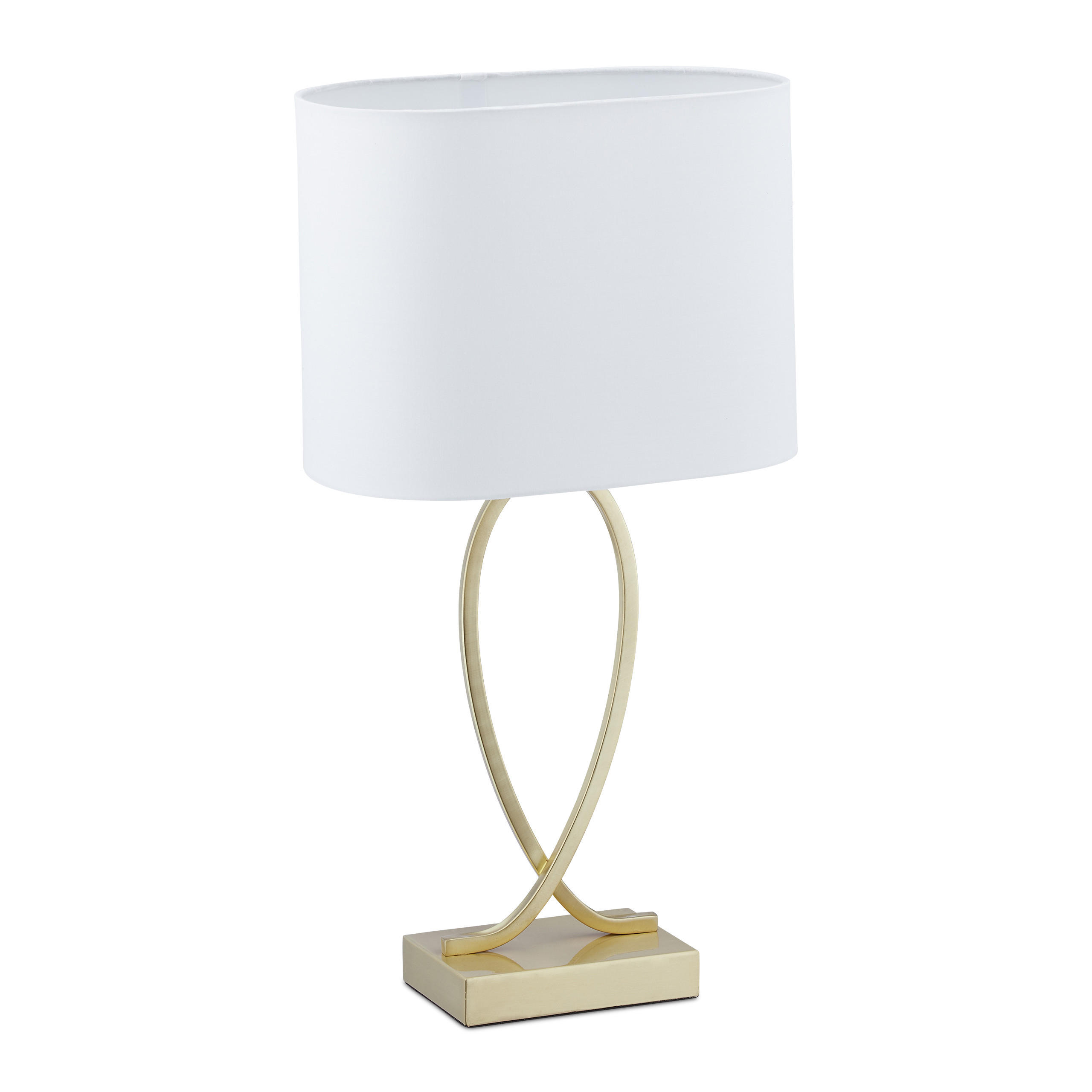 TISCHLAMPE - Goldfarben, Textil/Metall (18/28/51cm) - Relaxdays