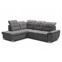 ECKSOFA LENO Links, mit Schlaffunktion und Bettkasten, Grau - Grau, Kunststoff/Textil (261/220cm) - Idohome