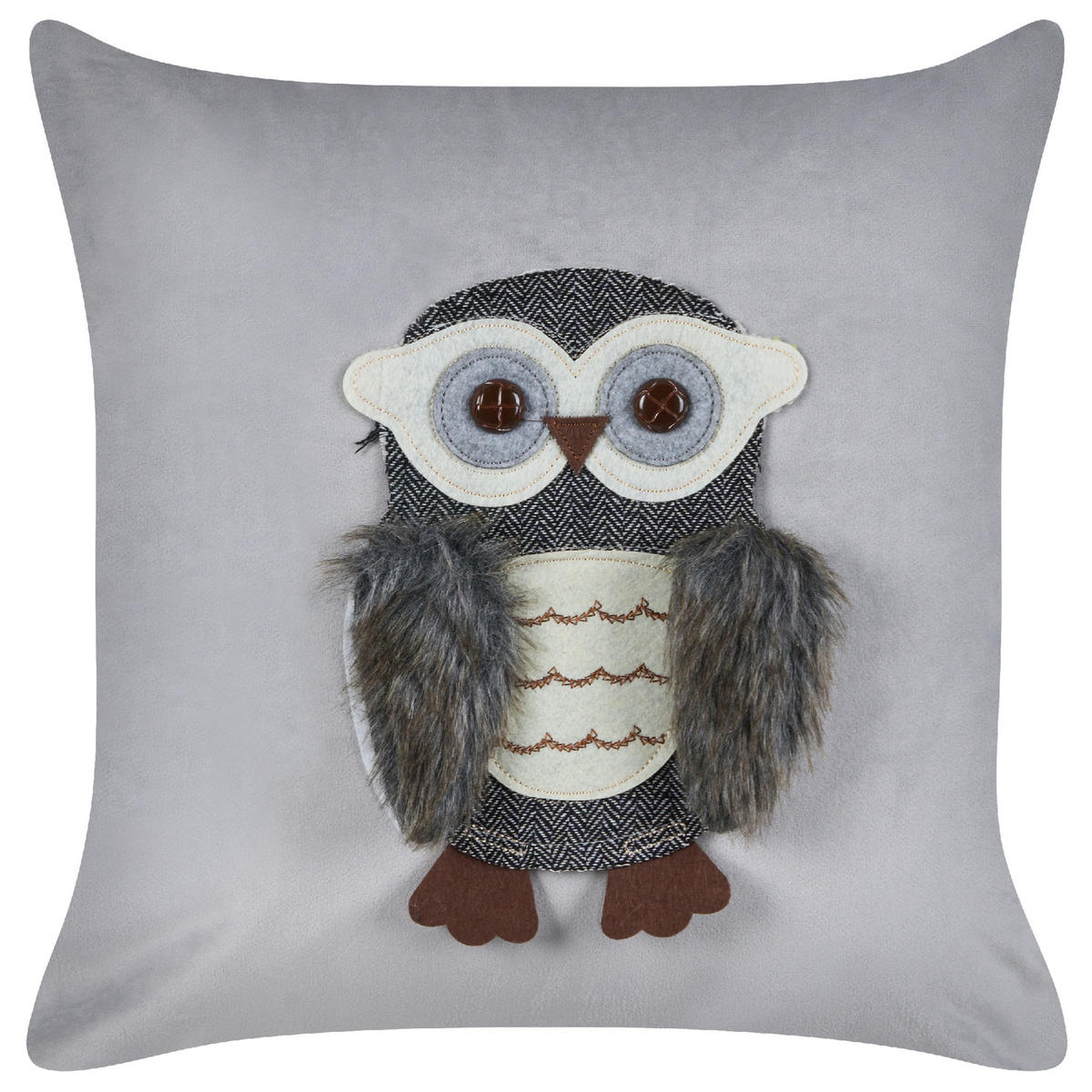 DEKOKISSEN 2er-Set Grau 45/45 cm Ophrys - Grau, Textil (45/45cm) - Beliani