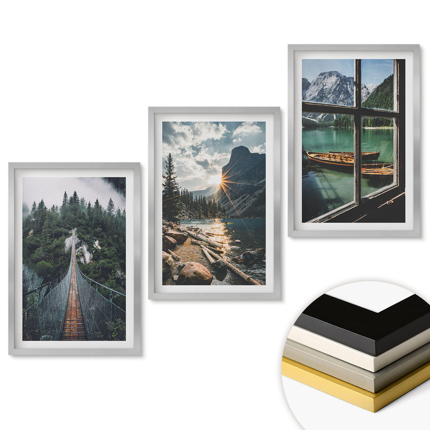 ArtPrintCave Wandbilder Silber 40x60 cm