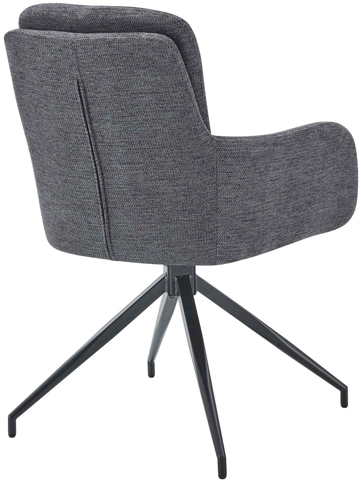 ESSZIMMERSTUHL Stoff Dunkelgrau - Dunkelgrau/Schwarz, Textil/Metall (58/85/63cm) - CLP
