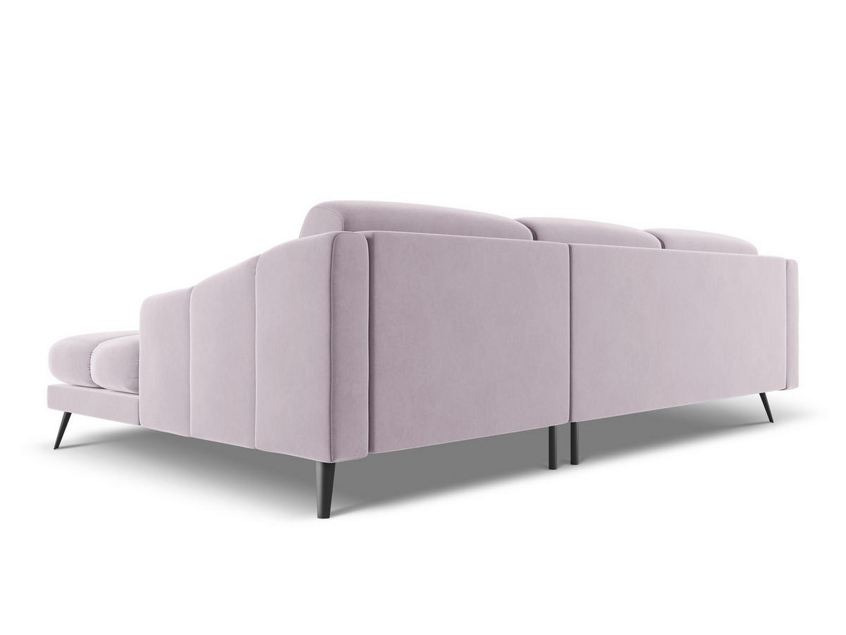 ECKSOFA Rechts Samt Stoff Violett - Lila/Flieder, Textil/Metall (264/160cm) - Makamii