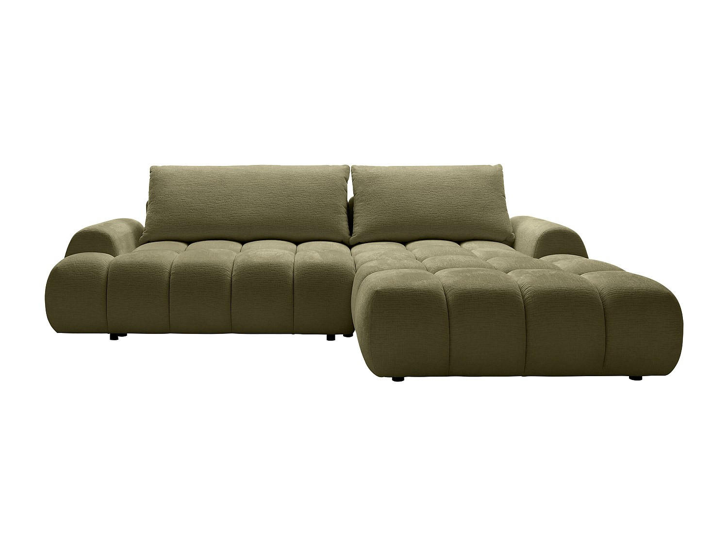 SCHLAFSOFA - 5 Personen - Stoff - Grün - - Grün, Textil (280/177cm) - Vente-Unique