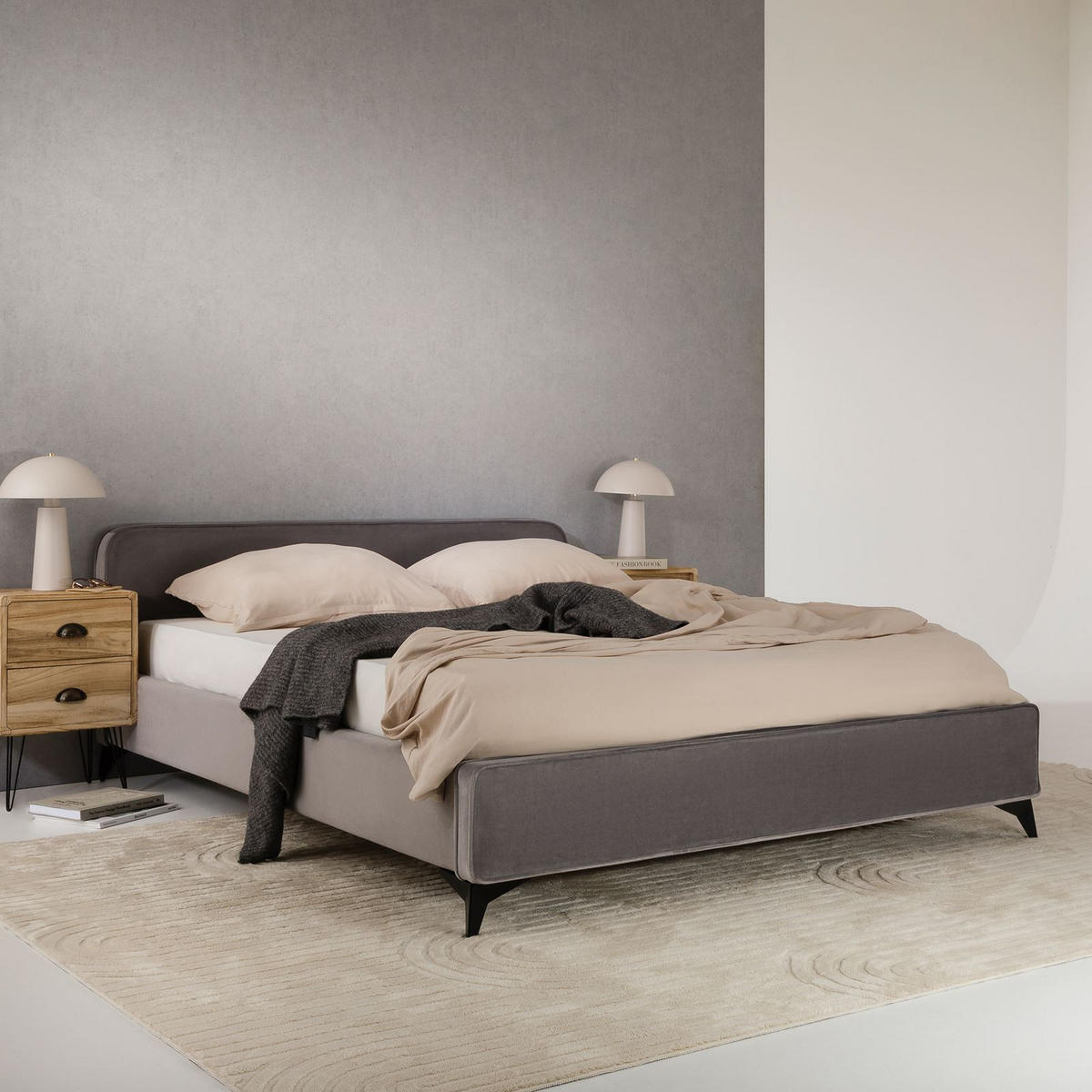 POLSTERBETT LAVORO 140x200 cm grau - Grau, Textil (140/200cm) - IDIMEX