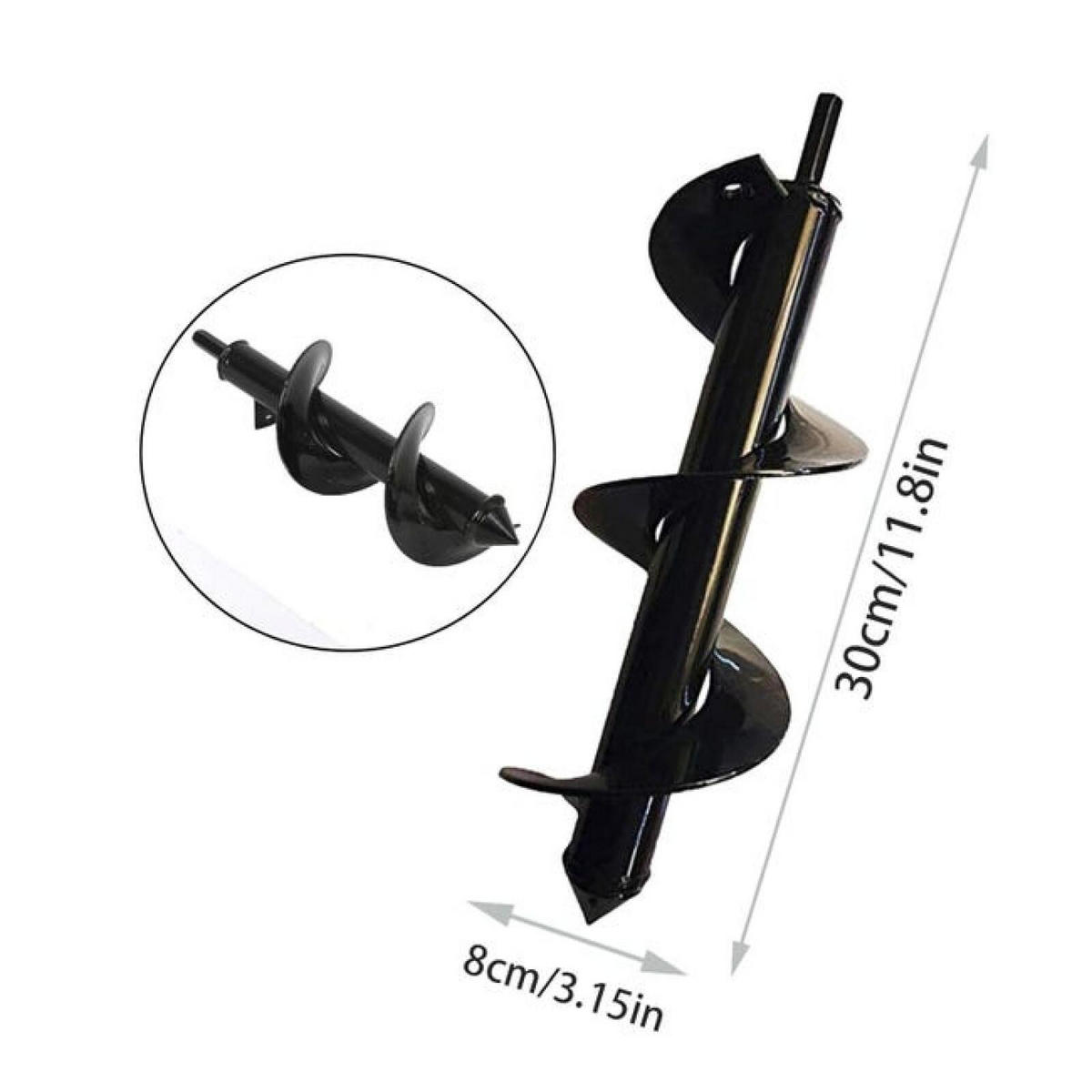BOHRER – für Gartenpflanzungen, 1 Packung - Schwarz, Metall (30/8/1cm) - DCA