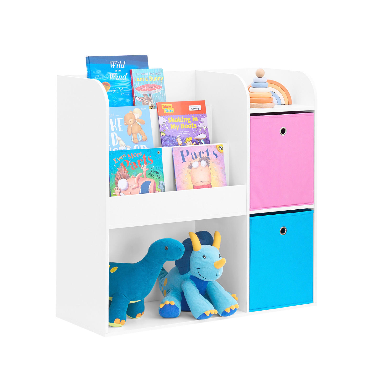 KINDERREGAL Weiß - Blau/Weiß, Holzwerkstoff (89/87/35cm) - SoBuy