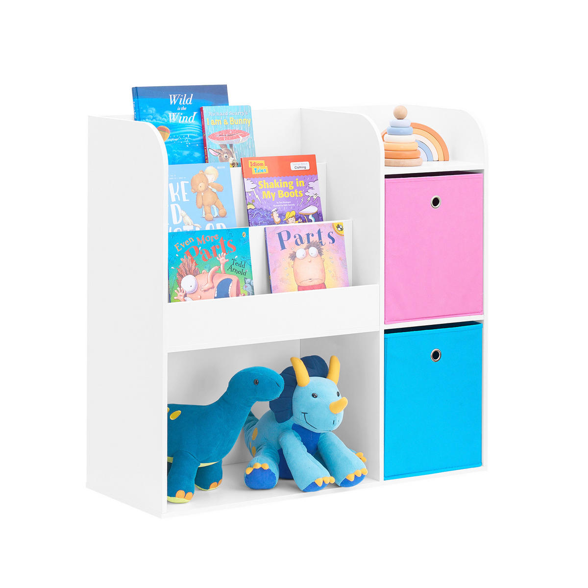 KINDERREGAL Weiß - Blau/Weiß, Holzwerkstoff (89/87/35cm) - SoBuy