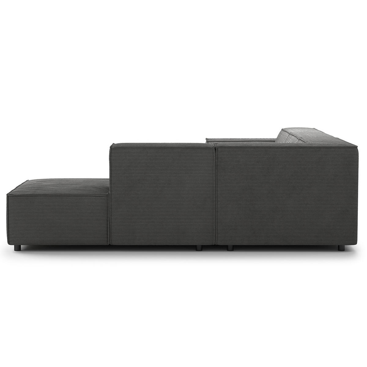 ECKSOFA mit Ottomane - Anthrazit/Schwarz, Kunststoff/Textil (260/234cm) - home24