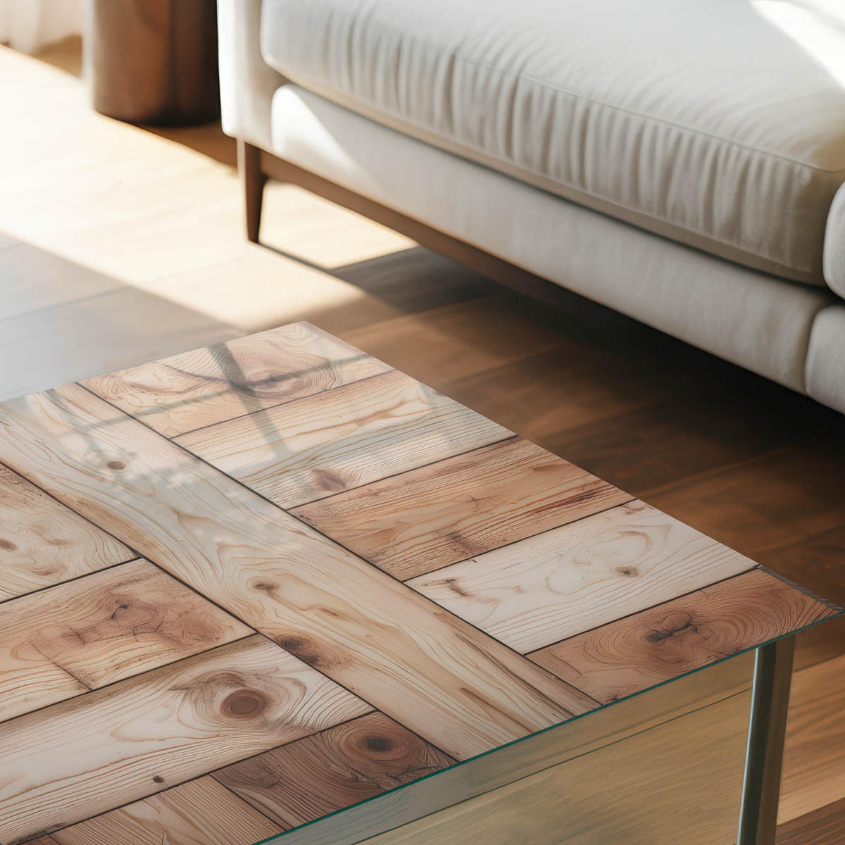 GLASPLATTE 80x60 cm – Holzstruktur - Braun, Glas (0.4/80/60cm) - ArtPrintCave