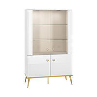 VITRINE – 92 cm – Goldin – Weiß / Eichefarben - Eichefarben/Weiß, Holzwerkstoff (92/152/40cm) - hi-markt
