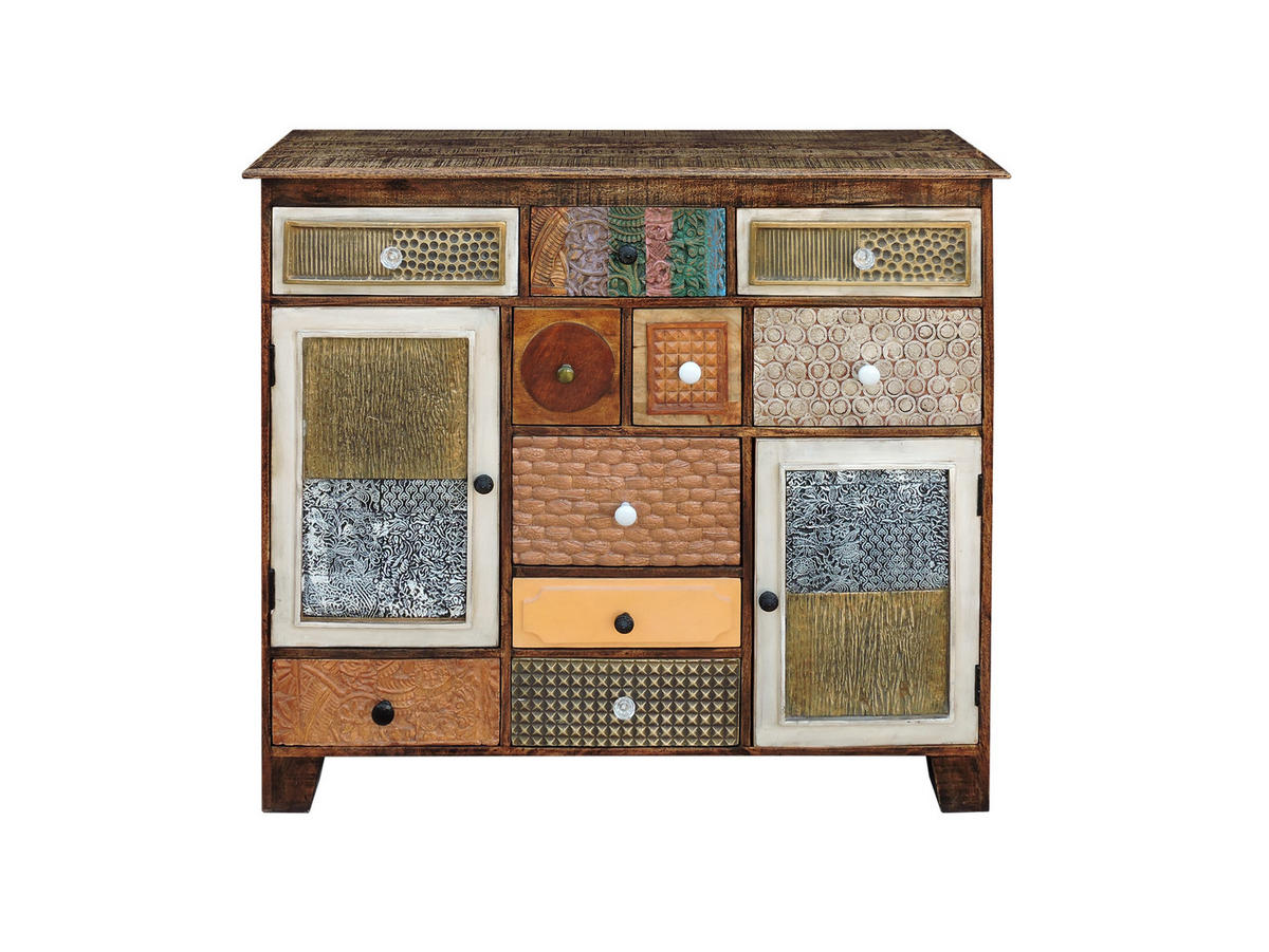 SIDEBOARD Ivar Holz Mehrfarbig 111x125x35cm - Multicolor, Holz (125/111/35cm) - DELUKE