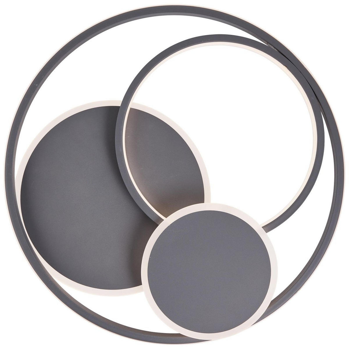 DECKENLEUCHTE Runda G99371/22 - Grau, Metall (50/50/7cm) - Brilliant