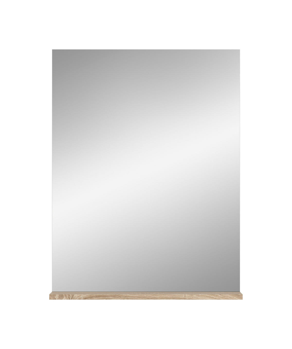 SPIEGEL Lambada Bad in Sonoma Eiche hell und weiß hochglanz B/H/T: 60x79x18 cm - Sonoma Eiche, Glas (60/79/18cm)