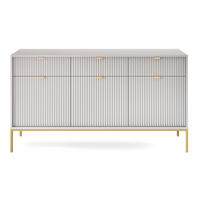 SIDEBOARD Vellore Grau mit goldenen Metallbeinen 154 cm - Goldfarben/Grau, Holzwerkstoff/Metall (154/83/39cm) - Selsey
