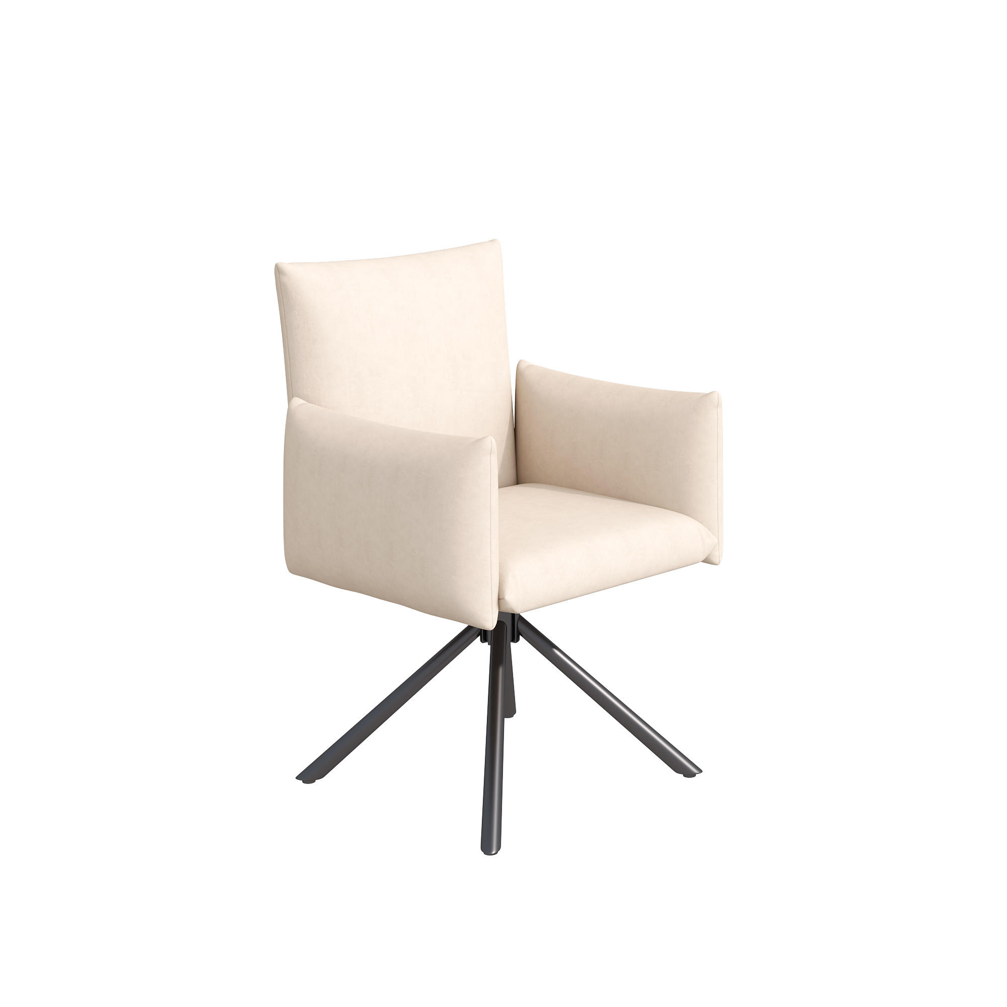 ESSTUHL 2er-Set Beige 360° drehbar mit Samt und Armlehnen - Beige, Textil (60/88/60cm) - PANGIVO